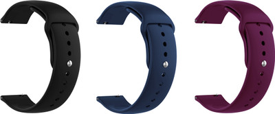 ACM Pack of 3 Watch Strap for Realme Smart Watch 2 Pro (Black/Dark Blue/Purple) Smart Watch Strap(Mullti Color)