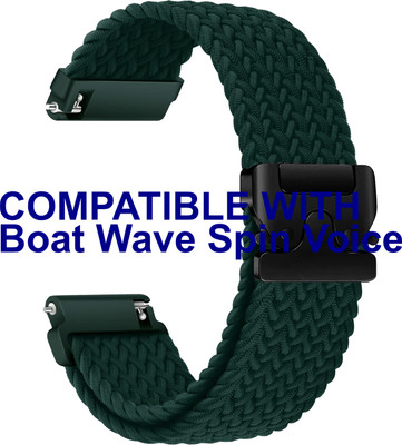 ACM Watch Strap Woven Braided Clipper 22mm for Boat Wave Spin Voice Smartwatch Turquoise M38 Smart Watch Strap(Blue)