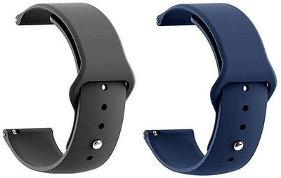 BLACK LOVIES 20mm Soft Silicon Smartwatch Belt for Colorfit Qube Plus Smart Watch Strap(Black, Blue)