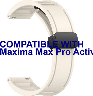ACM Watch Strap Magnetic Clasp for Maxima Max Pro Active Smartwatch Starlight Smart Watch Strap(White)