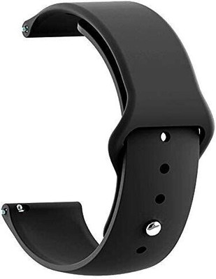 BLACK LOVIES 20 MM Soft Silicon Strap Compatible With No_ise Color fit Qube. Smart Watch Strap(Black)