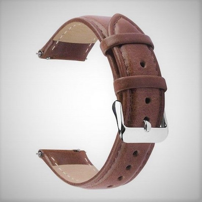 Melfo Synthetic Leather Strap Compatible with Titam Smart Traveller Smart Watch Smart Watch Strap(Brown)