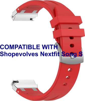 ACM WSM36X20RD2110 Watch Strap Metal Hook Silicone 20mm for Shopevolves Nextfit Song S Smartwatch Red Smart Watch Strap(Red)