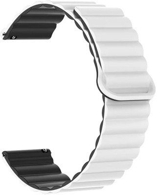 AOnes 22mm Watch Strap Magnetic Silicone Classy Color Belt for Hammer Active 3.0 Smart Watch Strap(White, Black)