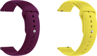 ACM Pack of 2 Watch Strap for Dizo Watch 2 Dw2118 Smartwatch (Burgundy Purple/Yellow Smart Watch Strap(Mullti Color)
