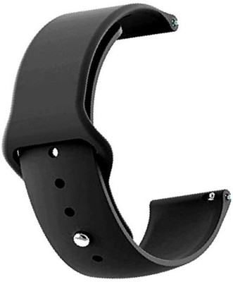 BLACK LOVIES 20 MM Soft Silicon Smartwatch Strap Compatible with Smart Watch Strap(Black)