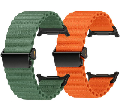 TechAwake Rugged Nylon Trail Straps for Galaxy Watch Ultra (Pack of 2) Smart Watch Strap(Mullti Color)