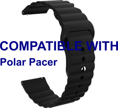ACM WSM9W20BK3901 Watch Strap Wave Belt 20mm for |Polar Pacer Smartwatch Black Smart Watch Strap(Black)