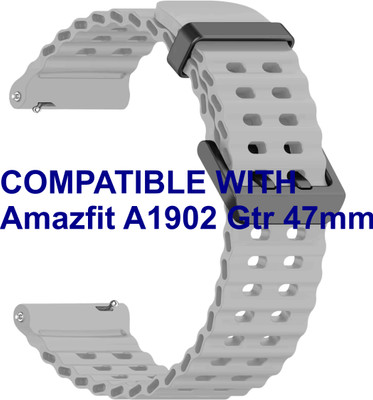 ACM WSM40B22GY1001 Watch Strap Silicone Sports 22mm for Amazfit A1902 Gtr 47mm Smartwatch Grey Smart Watch Strap(Grey)