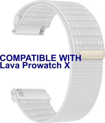 ACM Watch Strap Nylon Soft for Lava Prowatch X Smartwatch White Smart Watch Strap(White)