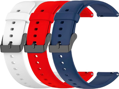 TRENDINGVIEW 22mm Smart Watch Strap (Combo Pack of 3) Silicone Belt with Quick Release Pins | Adjustable Length Smart Watch Strap(Mullti Color)