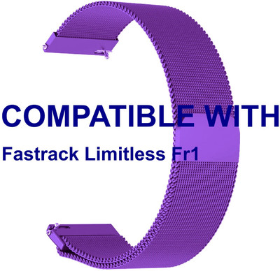 ACM WSM4M22PU3927 Watch Strap Magnetic Belt 22mm for Fastrack Limitless Fr1 Smartwatch Purple Smart Watch Strap(Purple)