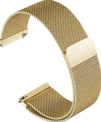 ModishOmbre Adjustable Magnetic Metal Loop Chain Band Bracelet Watch Strap Compatible with iWatch - Fire-Boltt - Galaxy Watch - Fitbit - Pixel - Fossil - Noise - Redmi Specially Design for Women with Lug Smart Watch Strap(Gold)