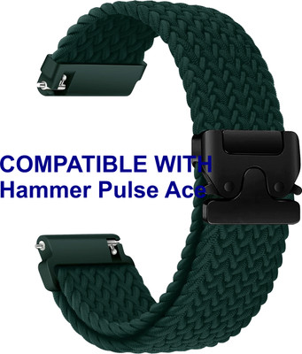 ACM WSM38Z20TU2881 Watch Strap Woven Braided Clipper 20mm for Hammer Pulse Ace Smartwatch Turquoise Smart Watch Strap(Blue)