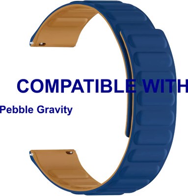 ACM WSM16D22DBL3898 Watch Strap Magnetic Loop Belt 22mm for Pebble Gravity Smartwatch Dark Blue Smart Watch Strap(Blue)