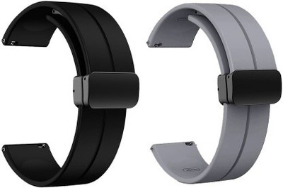 JOBINKA 22mm Silicone Strap Suitable For All 22mm Watches (Check Image,Description) Smart Watch Strap(Black)