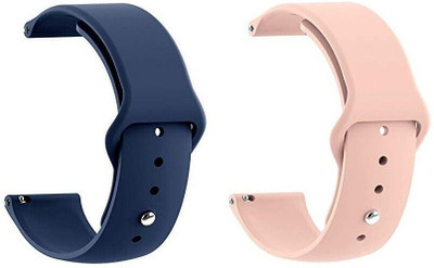 BLACK LOVIES 20 MM Soft Silicon Strap Compatible With Noiise Color fit Brio. Smart Watch Strap(Pink, Blue)