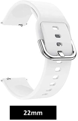 Priavy Silicone Compatible with Noise Active | Buzz | Caliber | Smart Watch Strap,22mm silver buckle(white ) Smart Watch Strap(White)