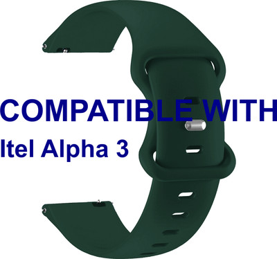 ACM WSM13A22DG3905 Watch Strap Clip Belt 22mm for Itel Alpha 3 Smartwatch Dark Green Smart Watch Strap(Green)