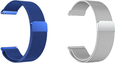 ACM Pack of 2 Watch Strap Magnetic for Fireboltt Beast Pro Bsw016 (Blue/Silver) Smart Watch Strap(Mullti Color)
