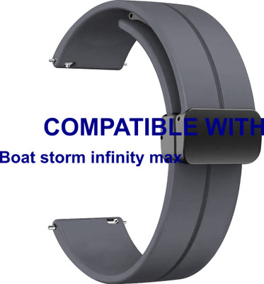 ACM WSM19G22GY3917 Watch Strap Magnetic Clasp Belt 22mm for Boat storm infinity max Smartwatch Grey Smart Watch Strap(Grey)