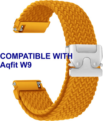 ACM WSM38Z22OR1909 Watch Strap Woven Braided Clipper 22mm for Aqfit W9 Smartwatch Orange Smart Watch Strap(Orange)