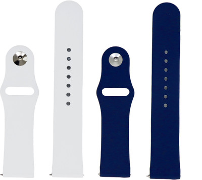 BLACK LOVIES 22 mm Soft Silicon Smartwatch Strap Compatible with Noice Color fit Ultra Smart Watch Strap(White, Blue)
