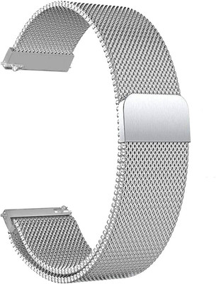BLACK LOVIES 20 MM Metal Smartwatch Strap Compatible with AMAZ_FIT BIP S / BIP U / BIP LITE Smart Watch Strap(Silver)