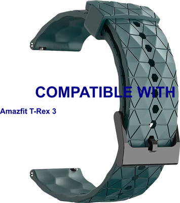 ACM WSM29Q22CB5015 Watch Strap Silicone Designer Belt 22mm for Amazfit T-Rex 3 Smartwatch Cyan Blue Smart Watch Strap(Blue)
