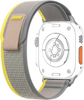DARKFIT Trail Loop Band/Strap Compatible with Watch 49mm 46mm 45mm 44mm 42mm, Adjustable Velcro Premium Strap for iWatch Ultra & Ultra 2 Series SE 10 9 8 7 6 5 4 3 2 1 (Only 1 Pc Trail Loop Strap, Watch Not Included) Smart Watch Strap(Yellow)