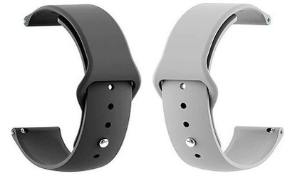 BLACK LOVIES 20 mm Soft Silicon Smartwatch Strap Compatible With Fire bolt Beast BSW002 Smart Watch Strap(Black, Grey)