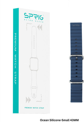 Sprig Ocean Liquid Silicon Strap for Android Samsung Galaxy Watch6 Classic LTE (Small 43MM) Smart Watch Strap(Blue)