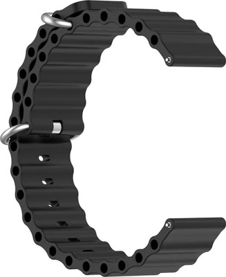ACM Watch Strap Silicone Smart for Riviera Rsw-10 Smartwatch Belt Band Black Smart Watch Strap(Black)
