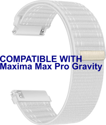ACM WSM39A22WT3831 Watch Strap Nylon Soft 22mm for Maxima Max Pro Gravity Smartwatch White Smart Watch Strap(White)