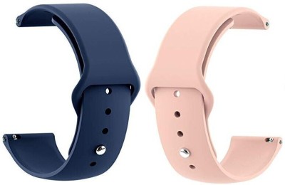 PUNAK 20MM Silicon Smartwatch Band Strap Pack of 2 Smart Watch Strap(Blue, Pink)