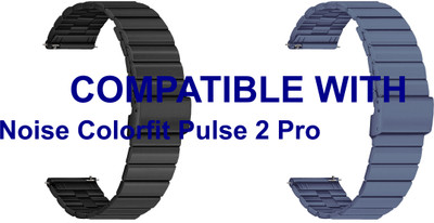 ACM WSM20H22BKGY3651 Pack of 2 Watch Strap Adjustable Steel 22mm for Noise Colorfit Pulse 2 Pro Smartwatch (Black/Grey) Smart Watch Strap(Mullti Color)