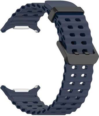 TechAwake Premium Silicone Band for Samsung Galaxy Watch Ultra – Breathable, Soft Silicon Smart Watch Strap(Black)