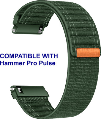 ACM WSM39A20GR1615 Watch Strap Nylon Soft 20mm for Hammer Pro Pulse Smartwatch Green Smart Watch Strap(Green)
