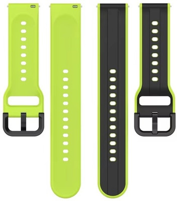 Colorcase BLT32B71-118-1-BKGRN Silicon Strap Compatible with Boat Wave Pro 1.69 Smart Watch Smart Watch Strap(Black, Green)