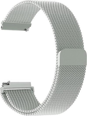 SwapME 20mm Quick Release Watch Band Metal Strap for Samsung Galaxy Watch 7 6 5 4 3 FE 40mm 41mm 42mm 44mm 45mm 46mm Magnetic Mesh Watch Band for Amazfit Bip U Pro/GTS for Galaxy Watch Active/2 40mm 44mm Smart Watch Strap(Silver)