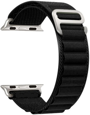 DARKFIT Trail Loop Bands/Straps Compatible with Watch 49mm 46mm 45mm 44mm 42mm, Adjustable Velcro Premium Strap for iWatch Ultra & Ultra 2 Series SE 10 8 7 6 5 4 3 2 1. (Only 2 Pcs Trail Loop Strap, Watch NOT Included) Smart Watch Strap (Black, Blue) Smart Watch Strap(Black)