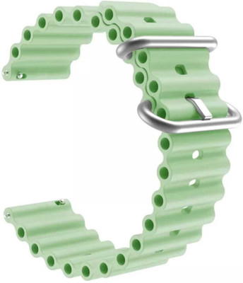 HRYFiNE 20 MM Soft Silicone Plunge Ocean Band Alpine Trail Loop Smart Watch Strap(Green)