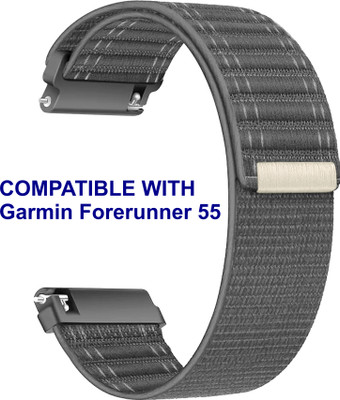 ACM WSM39A20GY2316 Watch Strap Nylon Soft 20mm for Garmin Forerunner 55 Smartwatch Grey Smart Watch Strap(Grey)
