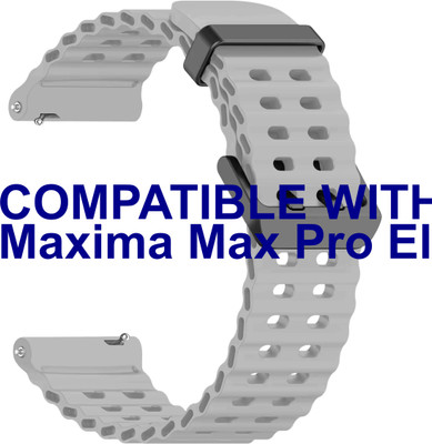ACM WSM40B22GY3845 Watch Strap Silicone Sports 22mm for Maxima Max Pro Elegance Smartwatch Grey Smart Watch Strap(Grey)