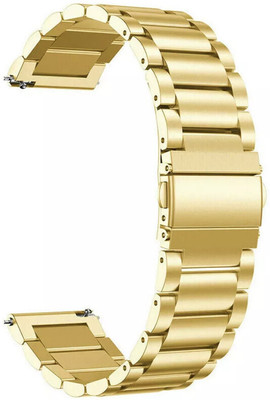 Melfo Steel SS Strap Compatible with Noise Noisefit Force Plus Smart Watch Smart Watch Strap(Gold)
