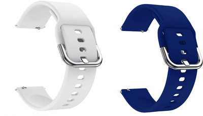 BLACK LOVIES 20MM Soft Silicon Smartwatch Belt with metal clip for galaxy watch 5 / 5 Pro Smart Watch Strap(Blue, White)