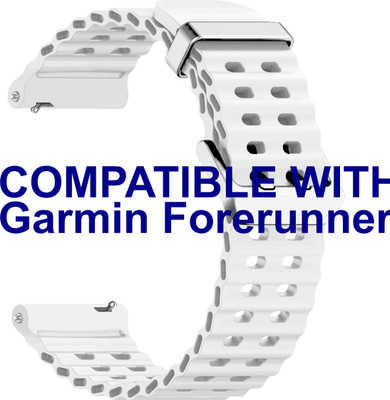 ACM Watch Strap Silicone Sports for Garmin Forerunner 165 Smartwatch White Smart Watch Strap(White)