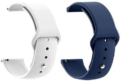 BLACK LOVIES 20 MM Soft Silicon Smartwatch Strap Compatible With GTS Smart Watch Strap(White, Blue)