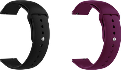 ACM Pack of 2 Watch Strap for |Molife Sense 500 Smartwatch (Black/Burgundy Purple) Smart Watch Strap(Mullti Color)