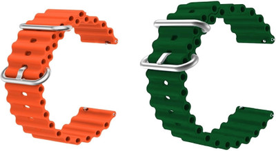 PUNAK 22 MM Ocean Loop Smartwatch Strap Band. Smart Watch Belt Smart Watch Strap(Orange, Green)
